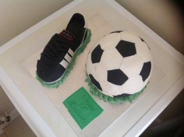 Football and Football boot cake