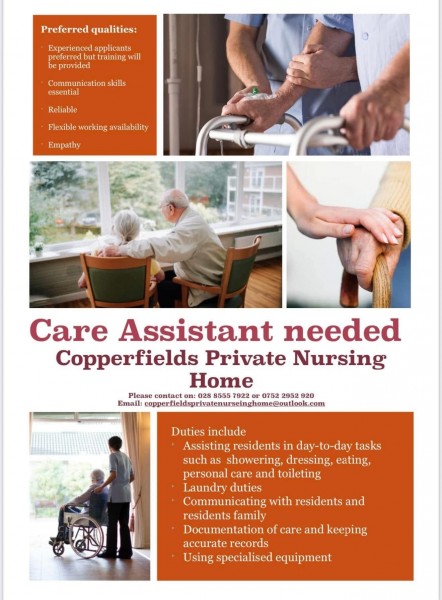  CARE ASSISTANT REQUIRED 