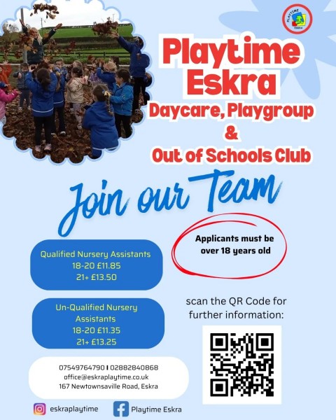 ??????PLAYTIME ESKRA  ARE HIRING 