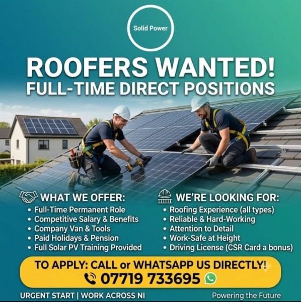 ROOFERS REQUIRED ⬇️